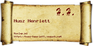 Husz Henriett névjegykártya